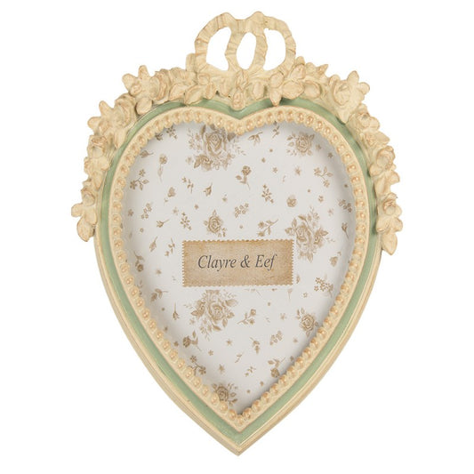 Clayre & Eef Fotolijst 13x18 cm Beige Groen Kunststof