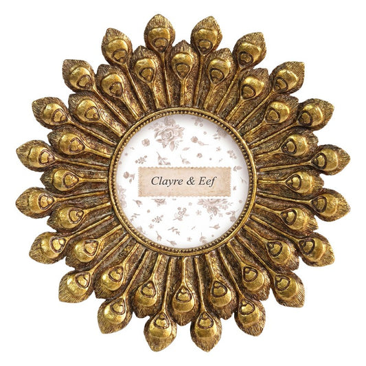Clayre & Eef Fotolijst goud rond Ø 10 cm.