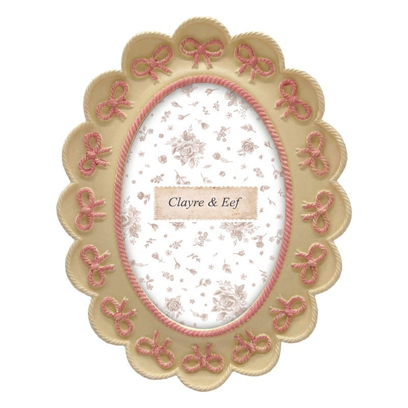 Clayre & Eef Fotolijst Geel strikjes 10x15 cm