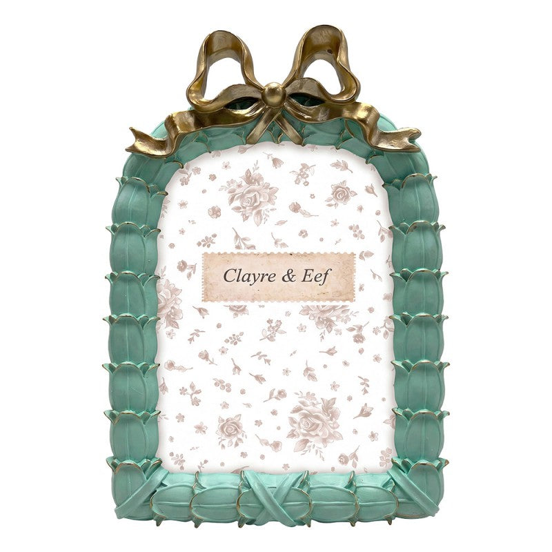Clayre & Eef Fotolijst Groen met gouden strik 13x18