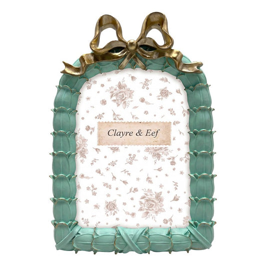 Clayre & Eef Fotolijst Groen met gouden strik 13x18