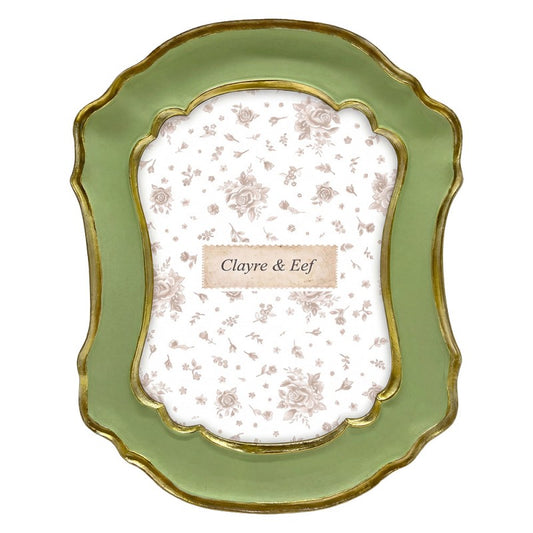 Clayre & Eef Fotolijst Groen met gouden rand 13x18