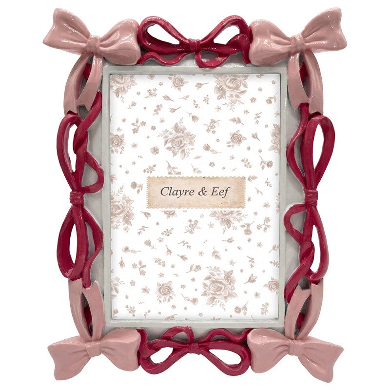 Clayre & Eef Fotolijst Roze 10x15 strikjes