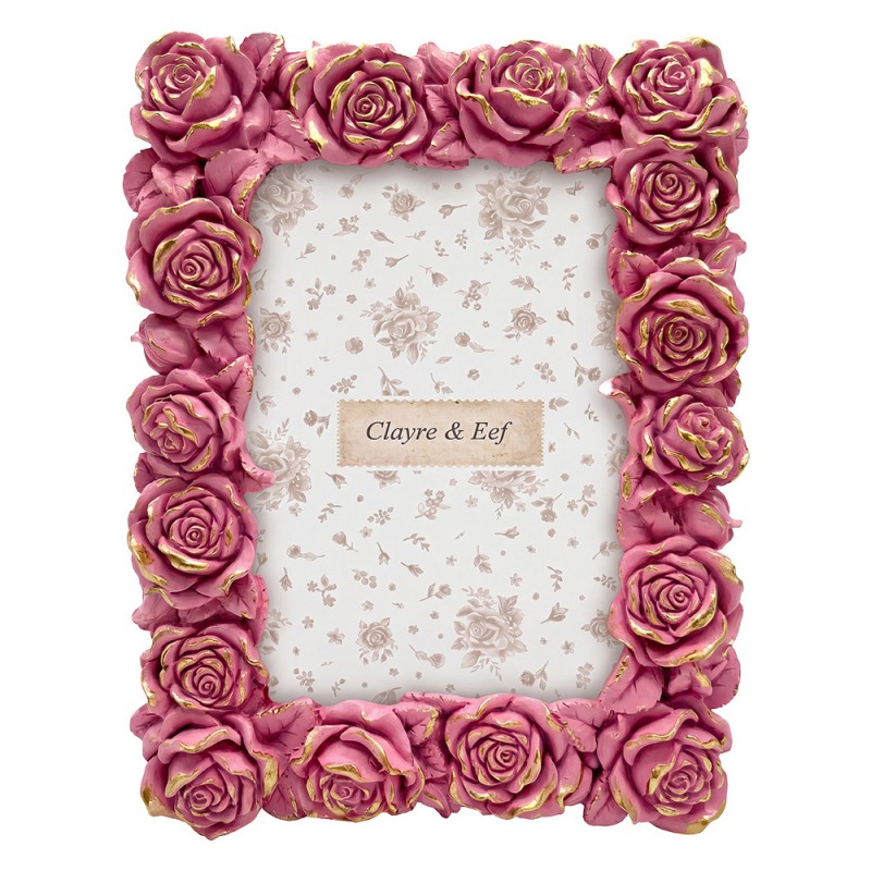 Clayre & Eef Fotolijst Roze 10x15 Roosjes